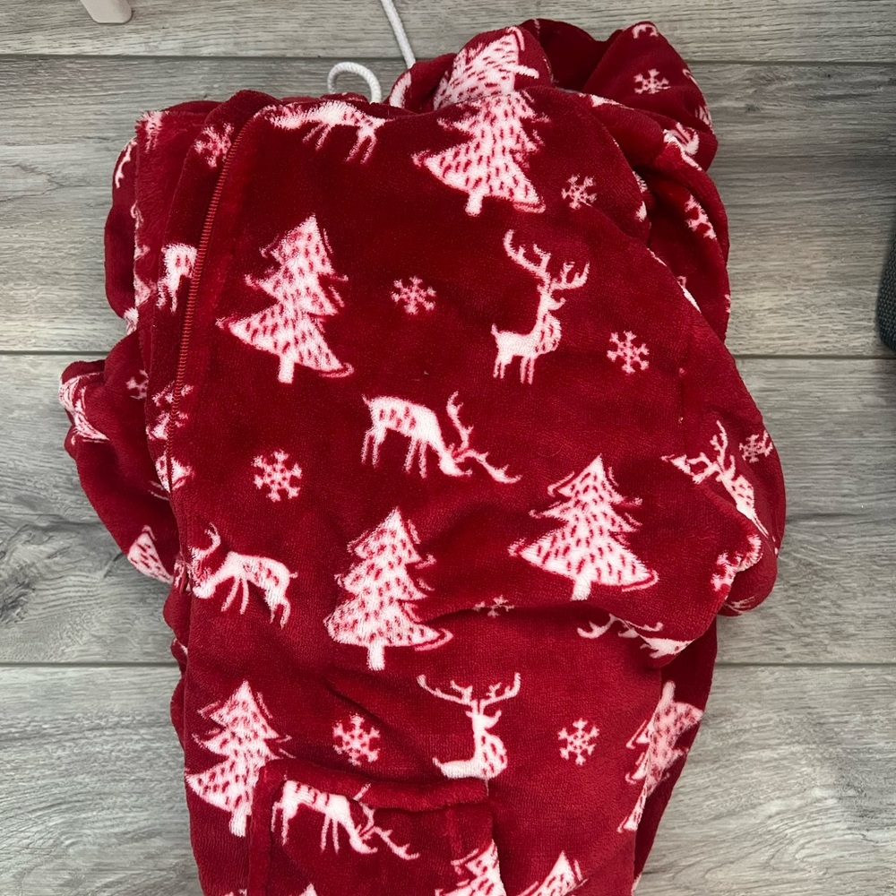 Red and White Holiday Fleece onesie